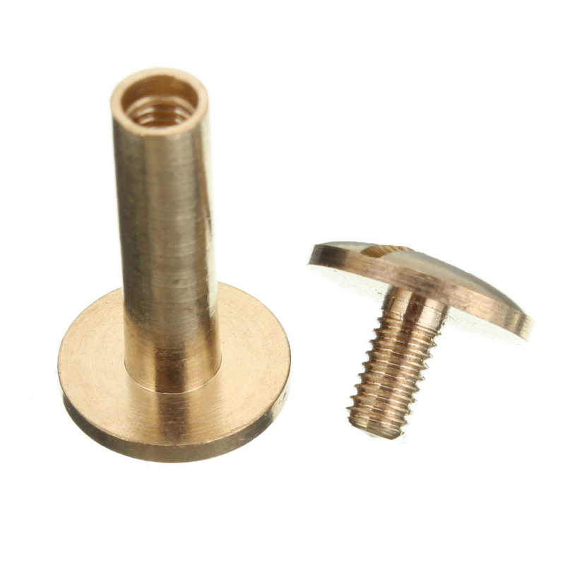 Arc Solid Brass Button Stud Screw Nail Screwback Leather Rivet Belt 10mm