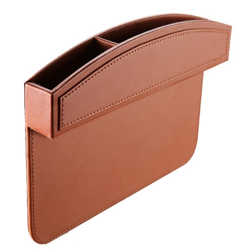 svoovs Kobwa Car Seat Side Pocket, PU Leather Car Seat Console Side Anti Drop Gap Filler Storage Catcher - intl Singapore