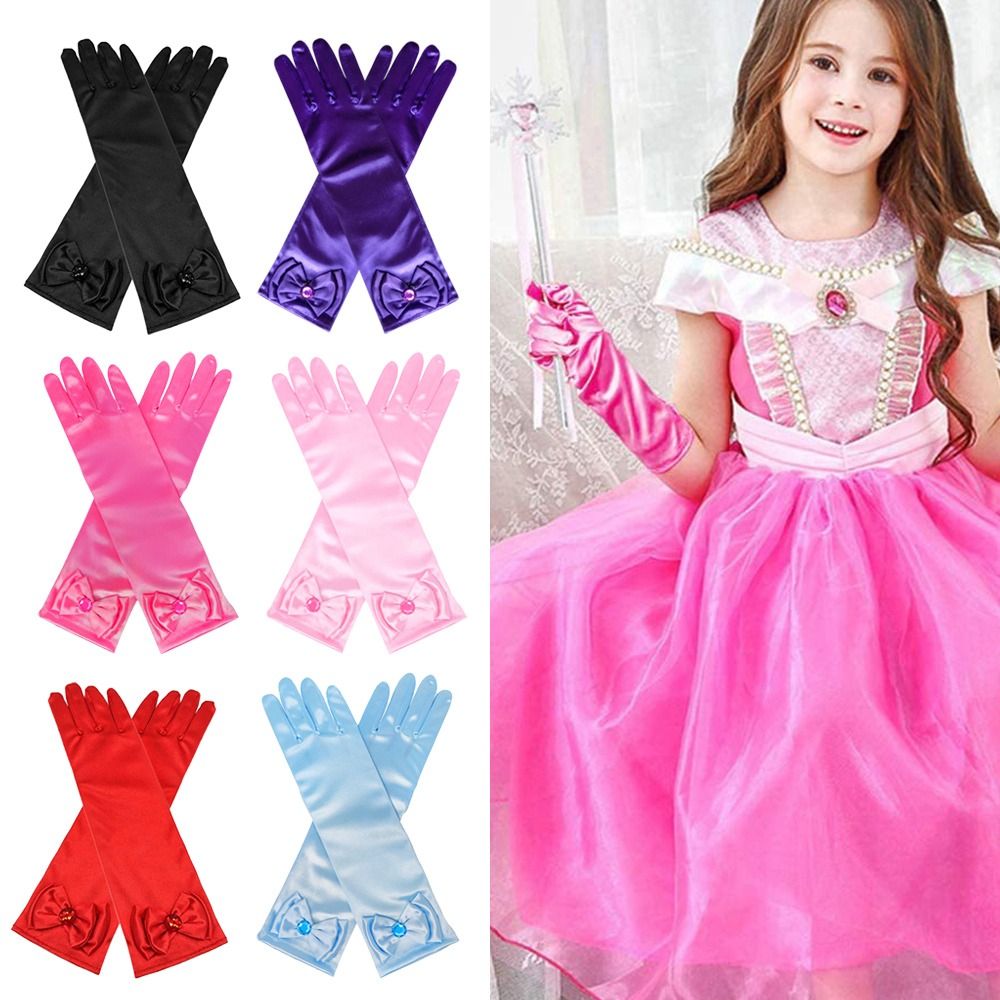COD 10 màu Trẻ em Găng tay dài Công chúa khiêu vũ Biểu diễn Găng tay sân
