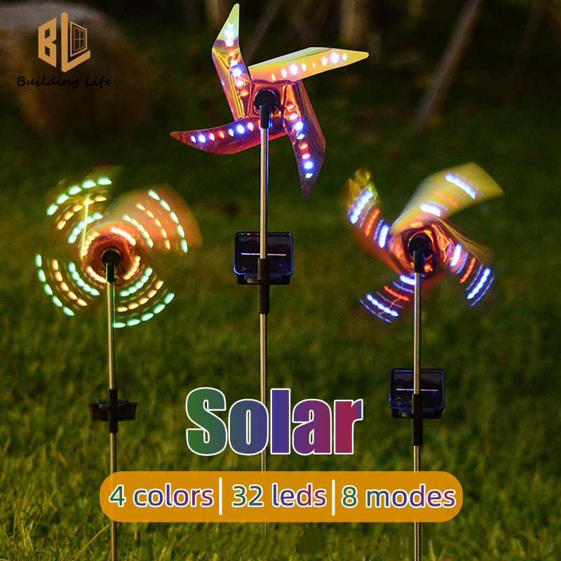 Đèn led cối xay gió năng lượng mặt trời vườn chống thấm ngoài trời đèn trang trí nhiều màu cho sân công viên cảnh quan đường mòn đèn thảm cỏ