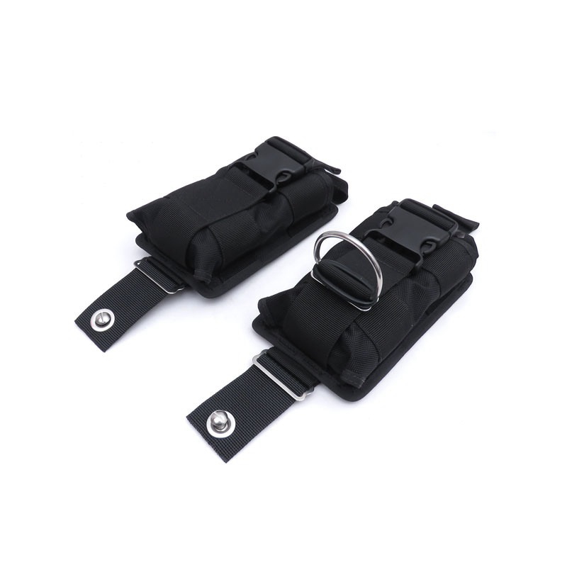 New 2Pcs Spare Black 1680D Nylon Scuba Diving Weight Belt Pockets with