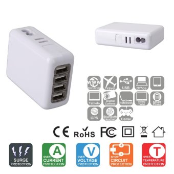 2.1A 4 USB Port Portable Travel AC Plug Home Wall Power Charger UK Plug - Intl June 2018 - 4 2.1A 4 USB Port Portable Travel AC Plug Home Wall Power Charger UK Plug - intl - 4