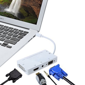 4-in-1 Thunderbolt Mini Display Port To HDMI/DVI/VGA/AudiowithMicro USB Port Adapter For Apple IMac/Laptop.MicrosoftSufacepro2.3.4(White) - Intl April 2018 - 4 4-in-1 Thunderbolt Mini Display Port to HDMI/DVI/VGA/AudiowithMicro USB Port Adapter for Apple iMac/Laptop.MicrosoftSufacepro2.3.4(White) - intl - 4