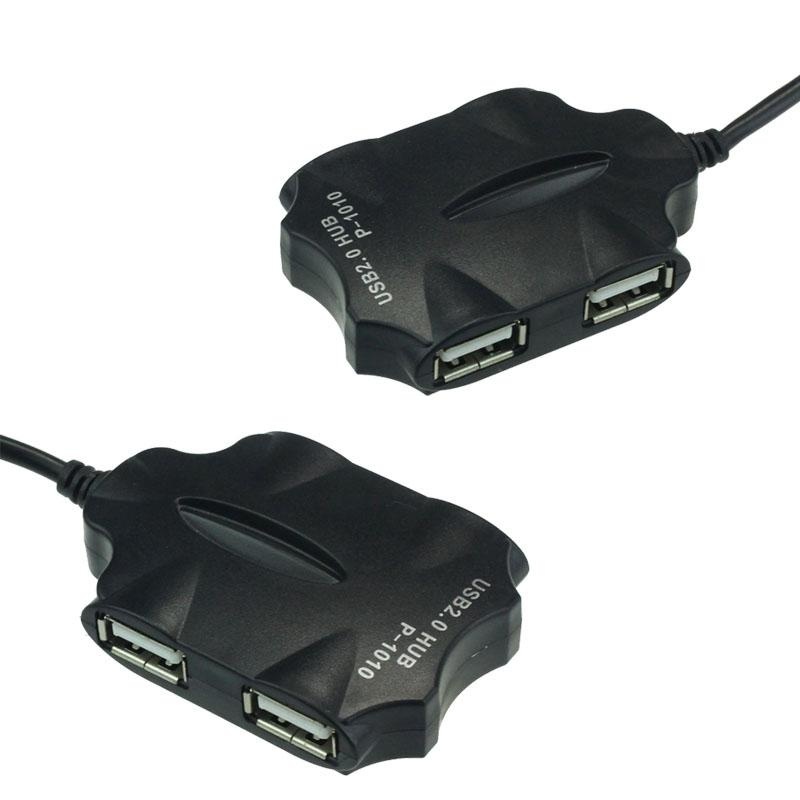 4 Port Hub High-Speed USB 2.0 Splitter Cable Adapter for Laptop PC BK - intl