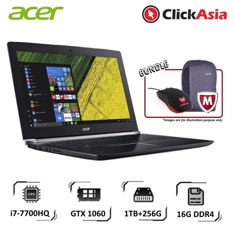 Acer Aspire V Nitro (VN7-593G-738X) - 15.6"/i7-7700HQ/16GB DDR4/256GB+1TB/Nvidia GTX1060/W19 (Black)