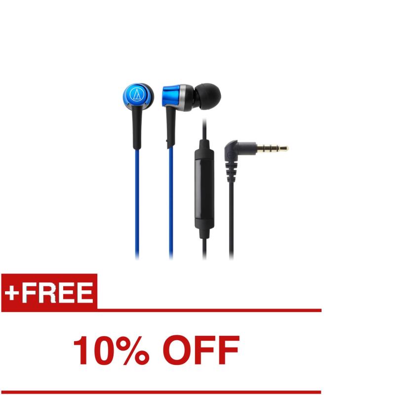 Audio-Technica ATH-CKR30iS In Ear Headphones for Smartphone (Blue) Singapore