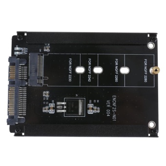 Black Metal Cased CY B+M Socket 2 M.2 NGFF (SATA) SSD To 2.5 SATAAdapter - Intl July 2018 - 4 Black Metal Cased CY B+M Socket 2 M.2 NGFF (SATA) SSD to 2.5 SATAAdapter - intl - 4