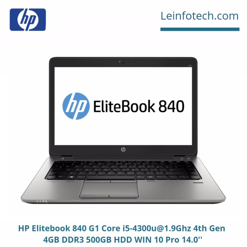 HP Elitebook 840 G1 14 Core i5-4300U@1.9Ghz 4th Gen 4GB RAM 500GB HDD Win 10 Pro Bluetooth Webcam Used
