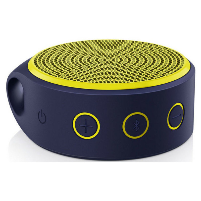 Logitech X100 Wireless Bluetooth Speaker Purple Housing with Yellow Grill Singapore