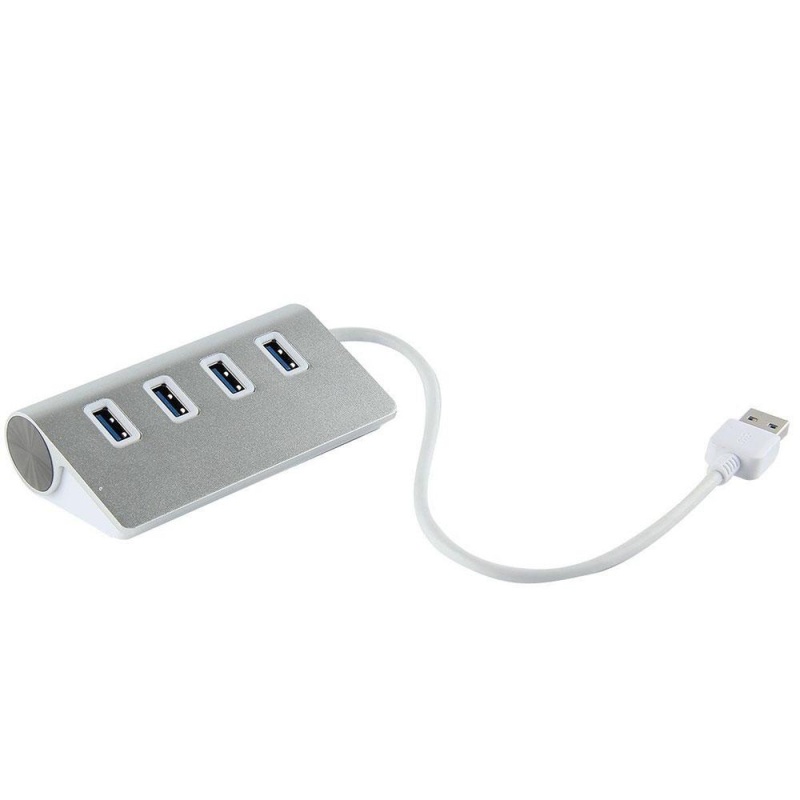 MagicWorldMall 4 Port Aluminum Alloy USB 3.0 5Gbps High Speed Compact Cable Hub Cord Adapter - intl