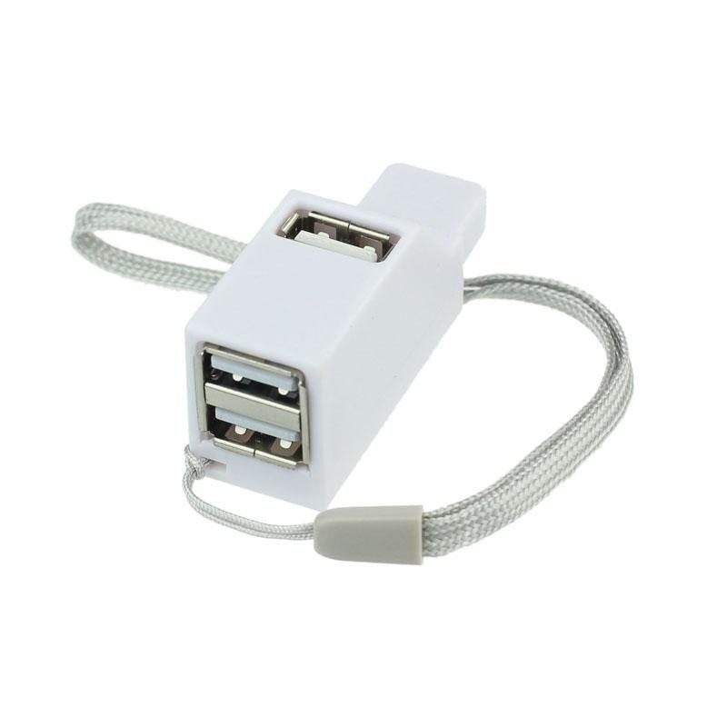 New 3 Port Mini High Speed USB 2.0 HUB Adapter For Notebook PC Smartphone WH - intl