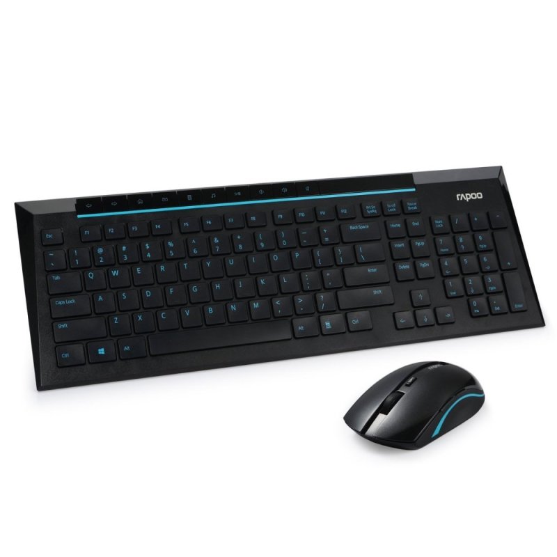 Rapoo 8200P 5G Multimedia Wireless Keyboard and Mouse Combo (Blue) (EXPORT)