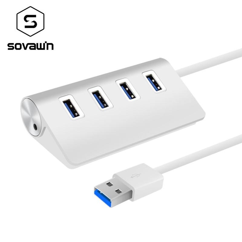 Sovawin USB 3.0 HUB 4 USB Port Aluminum Splitter for pc Laptop - intl
