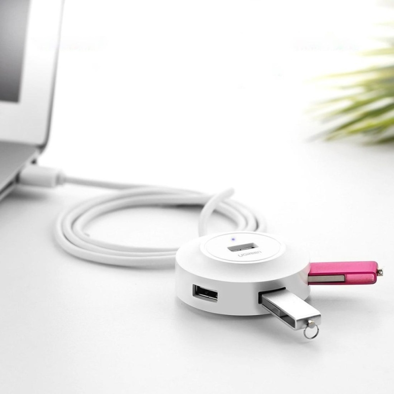 UGREEN 4 Ports USB 2.0 HUB Splitter for Mac, Windows, Linux Systems PC / Tablets, Cable Length: 50cm(White) - intl