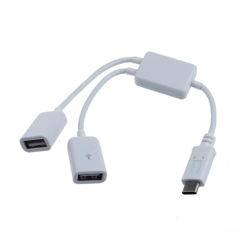 USB 3.1 Type C USB-C To Dual 2 Port Hub Adapter For PC Laptop Tablet WH - intl
