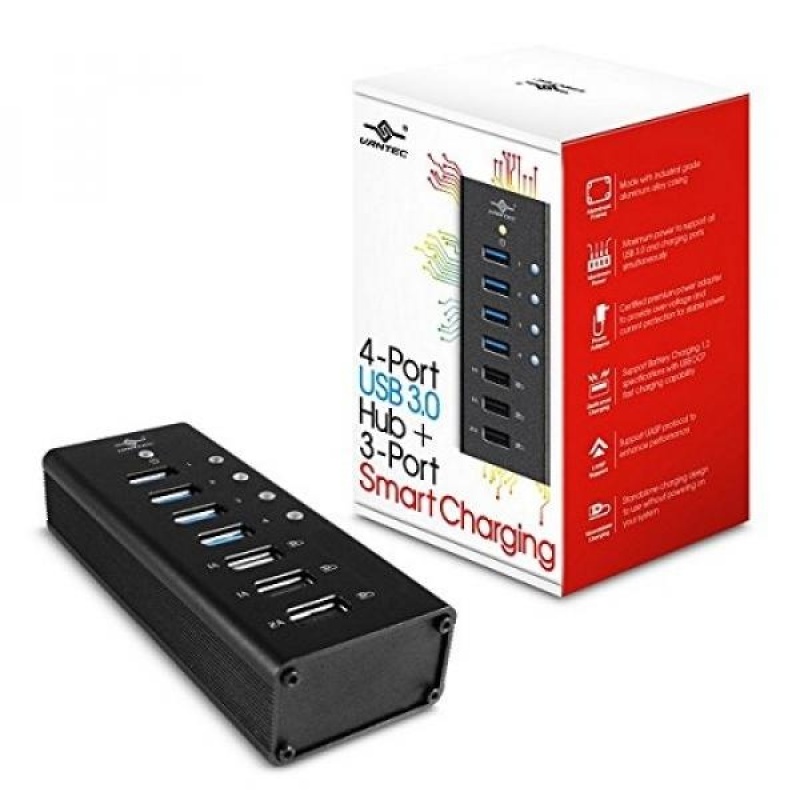 Vantec 4 Port USB 3.0 Aluminum Smart Charging Hub (UGT-AH400U3-3C) - intl