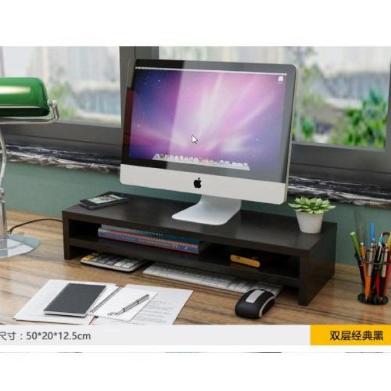 Wooden LCD monitor Ergonomic Stand, 2 Levels (Black)