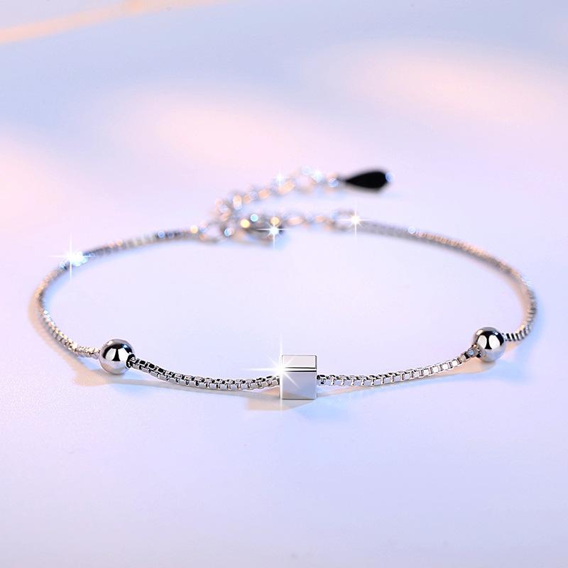 925 Perak Murni Gelang Persegi Jepang Korea Gaya Gadis Bintang Lima Kepribadian Minimalis Gelang Elegan Hadiah Januari 2019 - 2 925 perak murni gelang Persegi Jepang Korea gaya gadis Bintang Lima kepribadian minimalis Gelang Elegan hadiah - 2