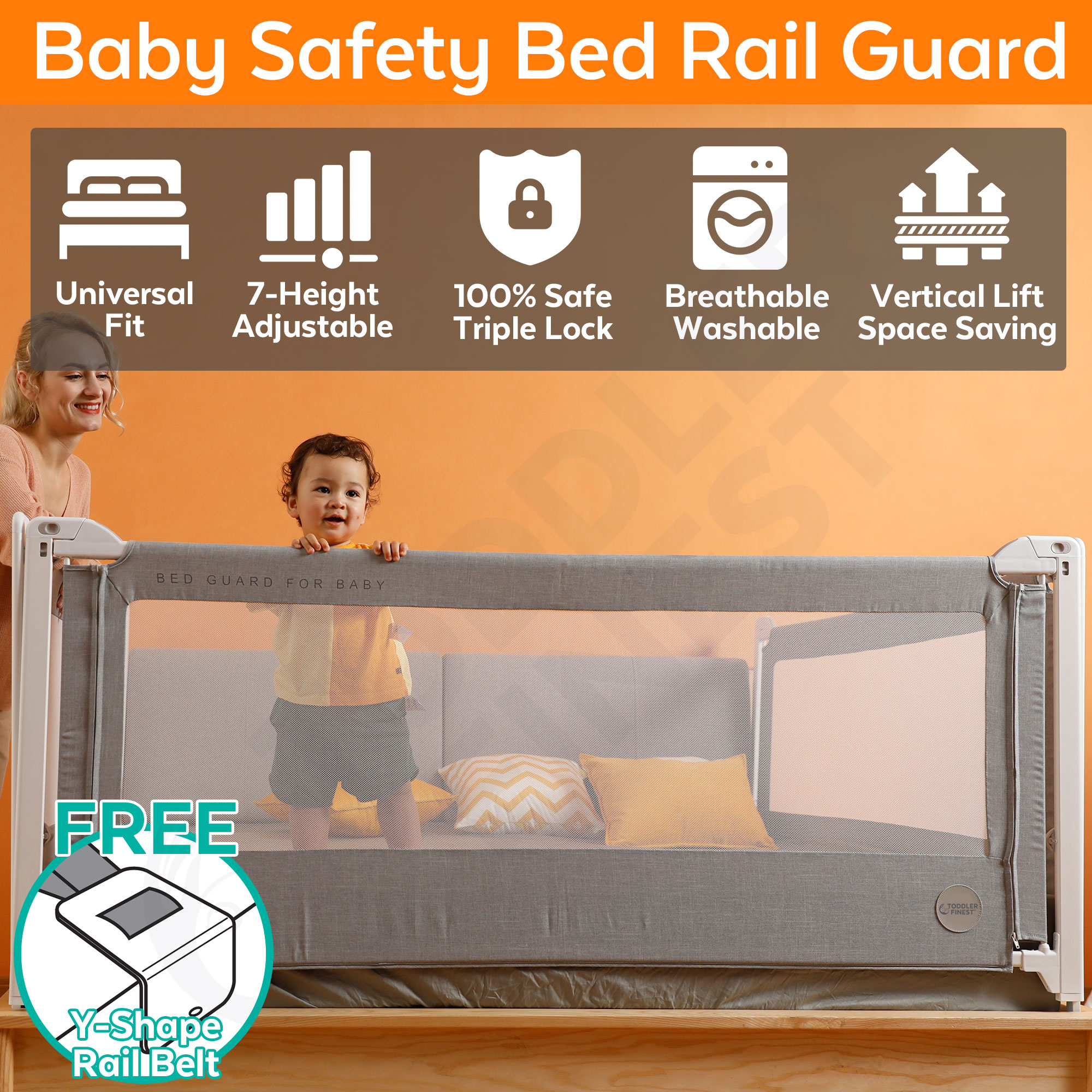 XDAILUYYDS Barrières de Lit, Portable Bed Rail, Maille Respirante Barriere  de Securite Enfant Lit, Toddler Bed Guard, Bed Rail for Toddlers, Lits pour
