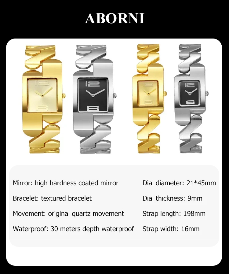 Swiss Square Couple Quartz Medieval Bracelet Watch Automatic