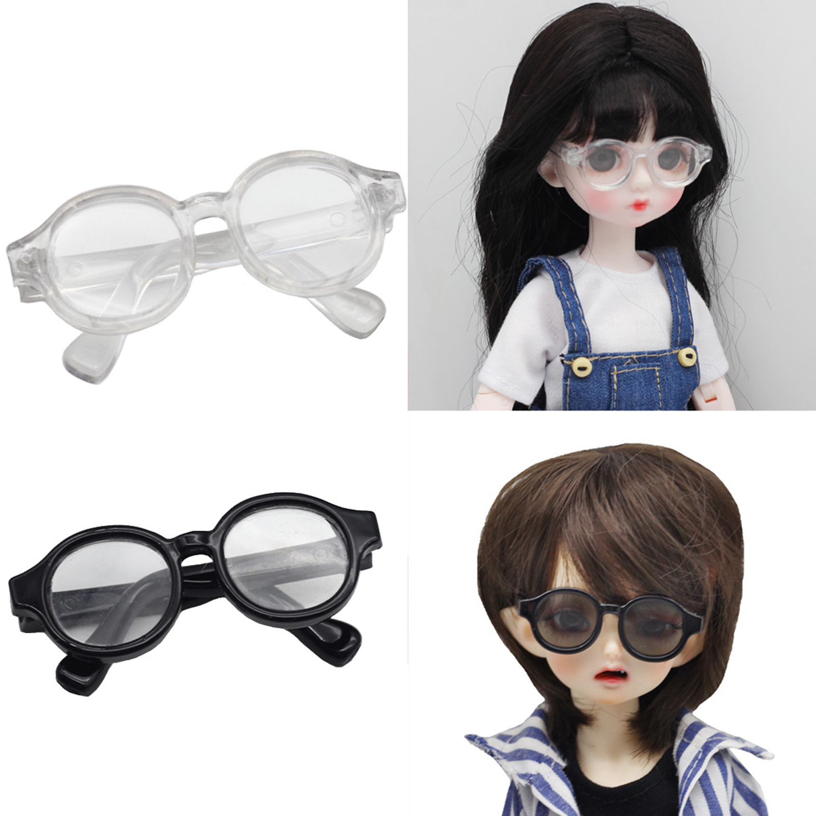 Vivid Girl ตุ๊กตาแว่นตาตกแต่งสวยรอบรูปตุ๊กตาเด็กหญิงน่ารักแว่นตาสำหรับเด็ก