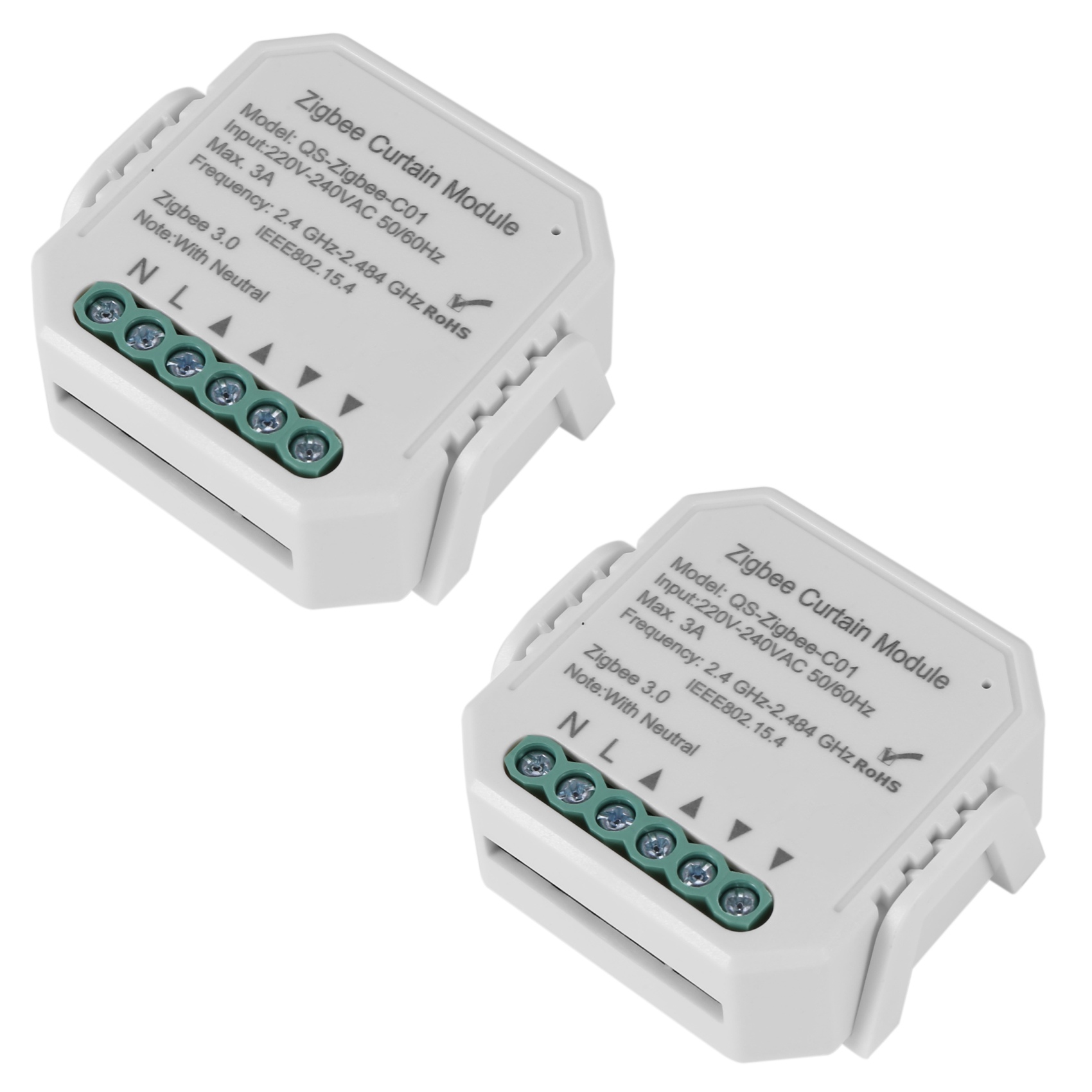 2X Zigbee Curtain Switch Module,Roller Shutter Blind Motor,Tuya Smart Life APP Remote Control for Google Home/Siri/Alexa