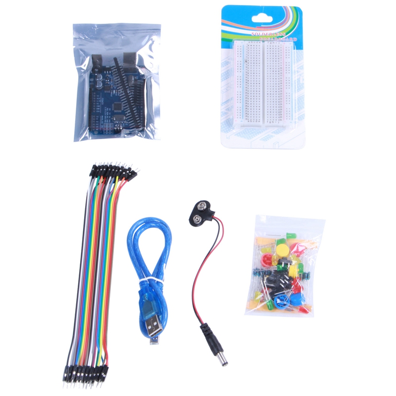 1set new Starter Kit UNO R3 mini Breadboard LED jumper wire button for Arduino compatile