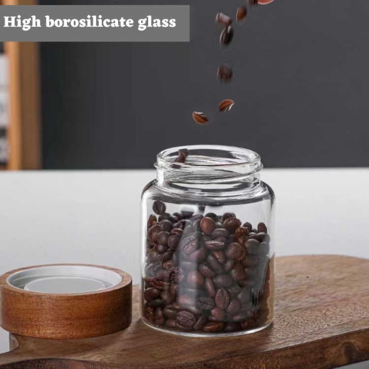 Tarro de cristal con tapa de madera hermético para alimentos_voghion.com