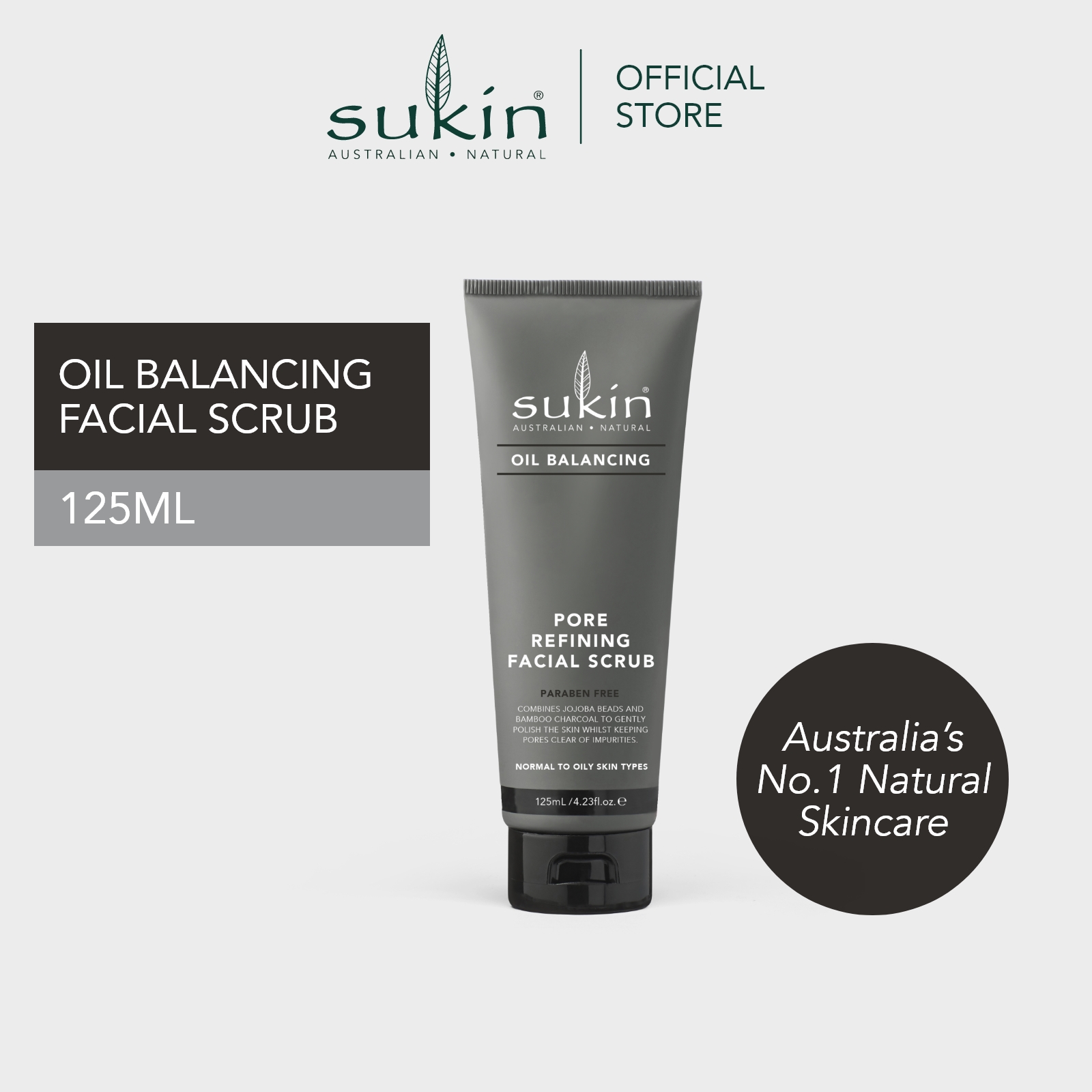 Gambar SUKIN PORE REFINING FACIAL SCRUB l OIL BALANCING (125ML)