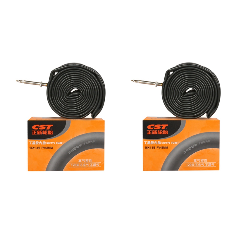 2X CST Bike Tubes 16 Inch 1-3/8 349 Schrader Presta Valve for Brompton 3Sixty Dahon Folding Bike Inner Tube 60mm