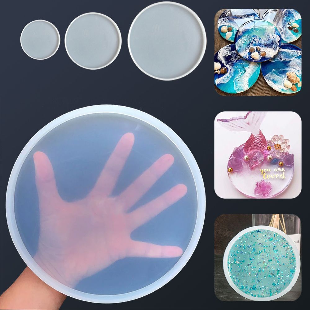 THEISM PERSECUTE64TH2 DIY Craft Pendant Agate Fluid Arts Silicone Round Coaster Mold Epoxy Resin Casting Molds Jewelry Making Mould