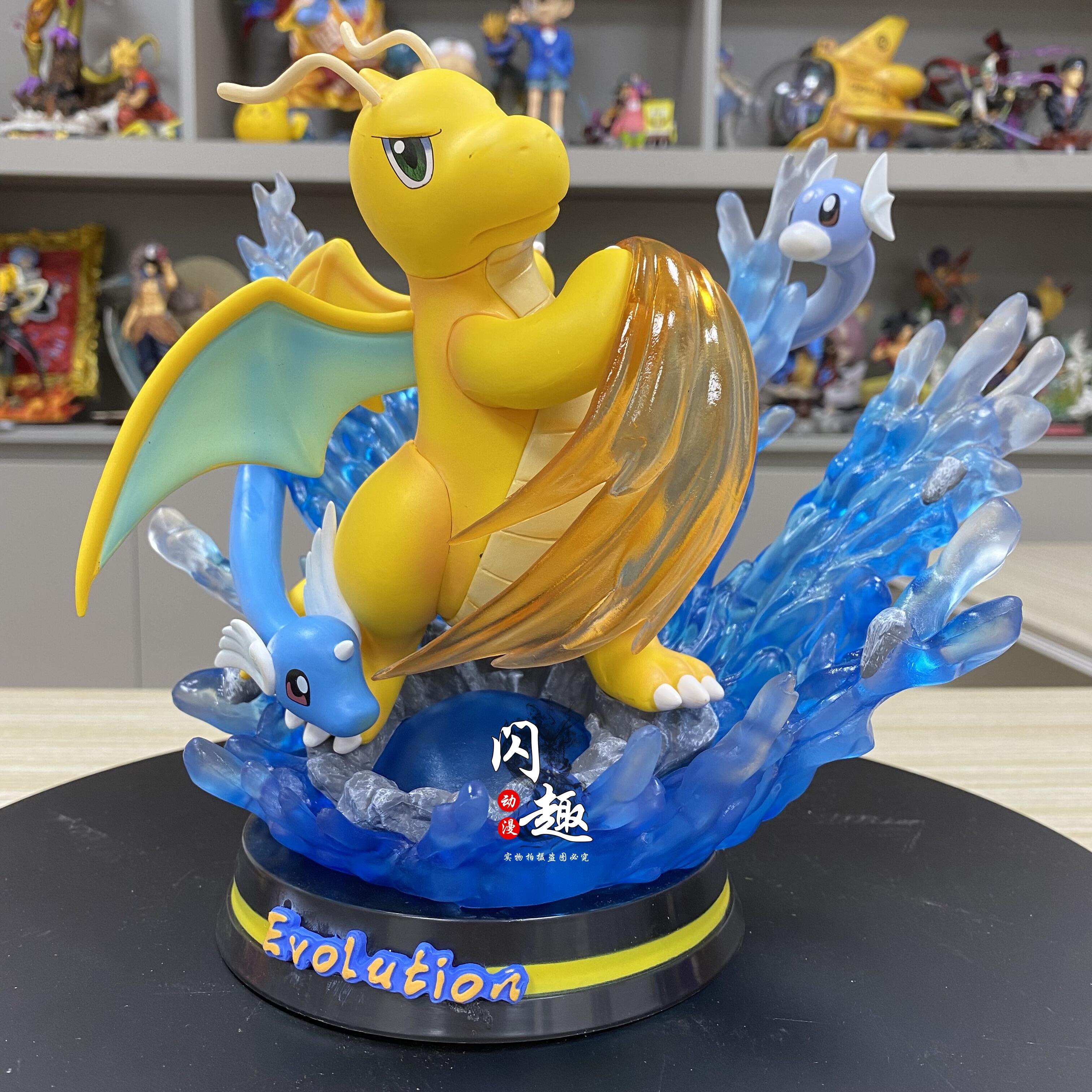 Pokemon Evolution Mewtwo Figure Charizard Dragonite Blastoise Venusaur  Gengar LED Light Anime Figurine PVC Statue Model Gift J08