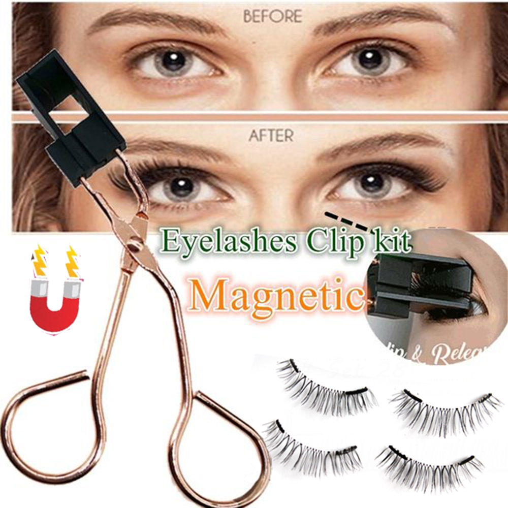 ALEXIS BAGS SKONHED 1 Set Makeup Tools Seconds to Wear Handmade Reusable Easily Apply Dual Magnets Magnetic Eyelashes No Glue Needed Eyelashes Magnetic Eyelashs Clip