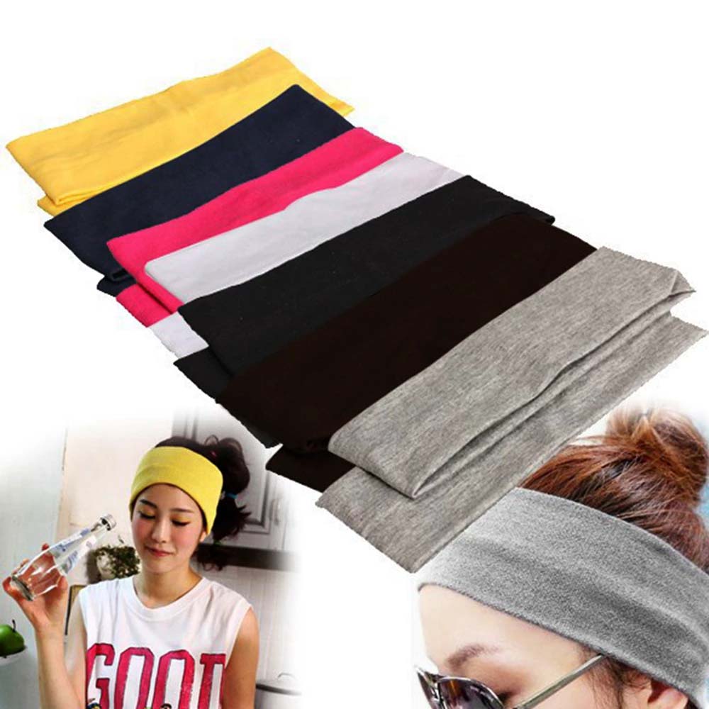 15MIN สีลูกอมผู้หญิง Headscarf กีฬาอุปกรณ์ทำผมแถบผ้าคาดผมโยคะ Sweatband ยืดหยุ่น