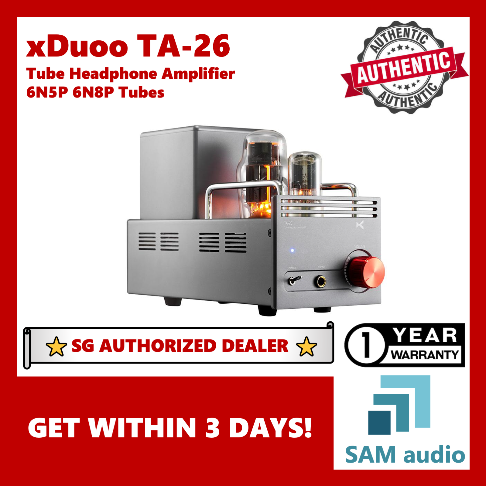XDuoo TA-26S: Tube Pre/headphone Amplifier