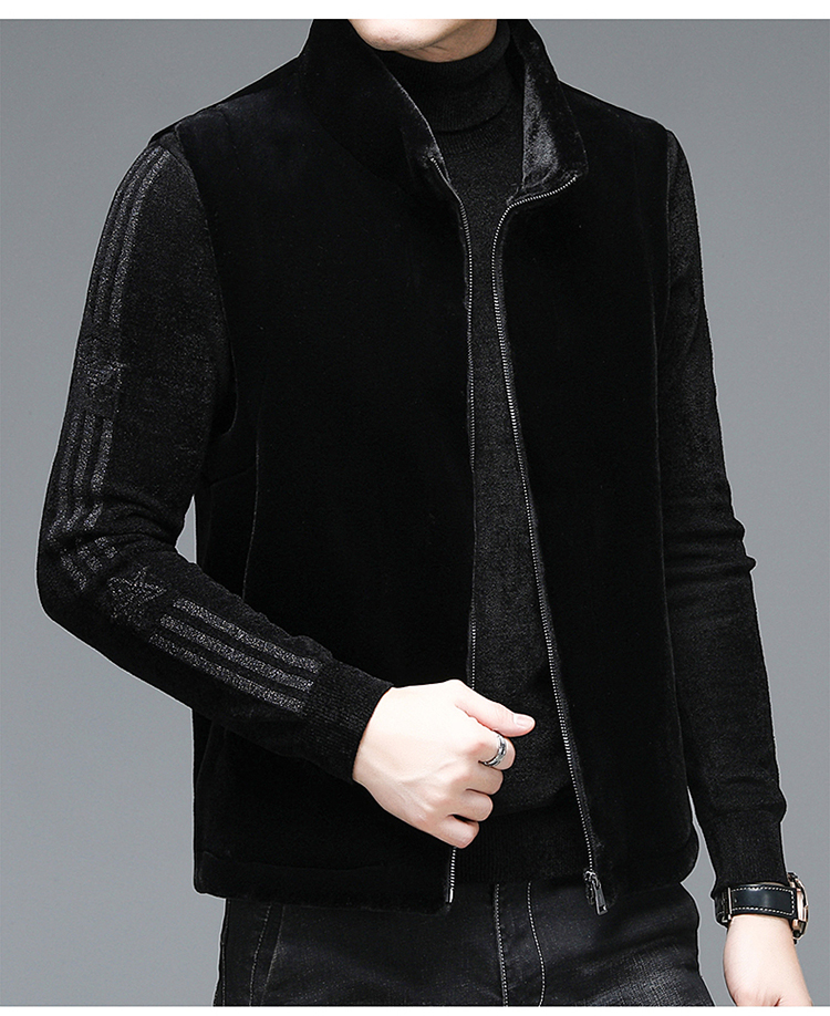 2021秋冬款金豹绒背心时尚男士外套oql21023