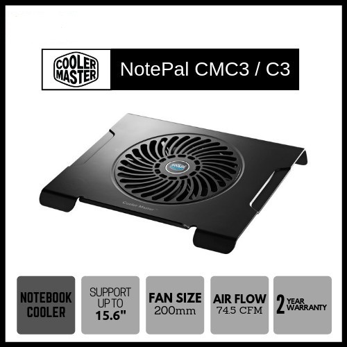 Coolermaster Notepal Cm3 Notebook Cooler R9 Nbs Eslk Gp 2y Gamepro