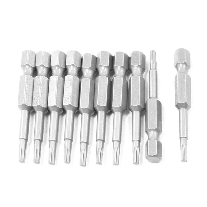10pcs Metal Magnetic 4mmx50mm T10 Torx Screwdriver Bits - intl