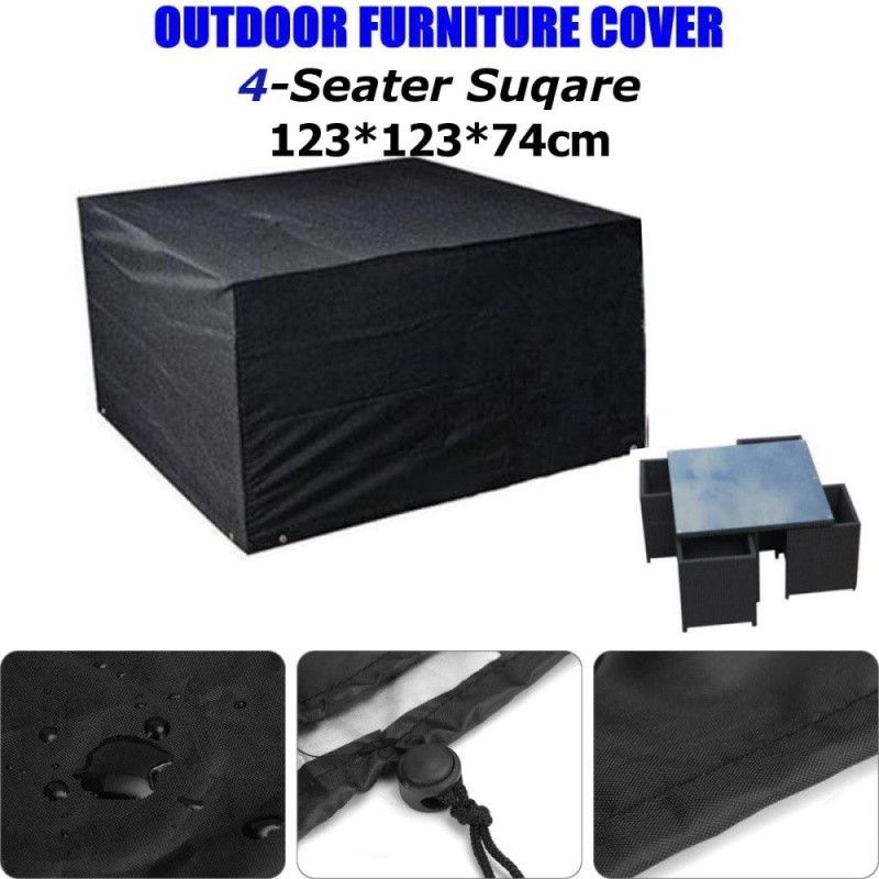 4 Seater Waterproof Outdoor Polyester Table Chair Patio Furniture Rain Cover - intl