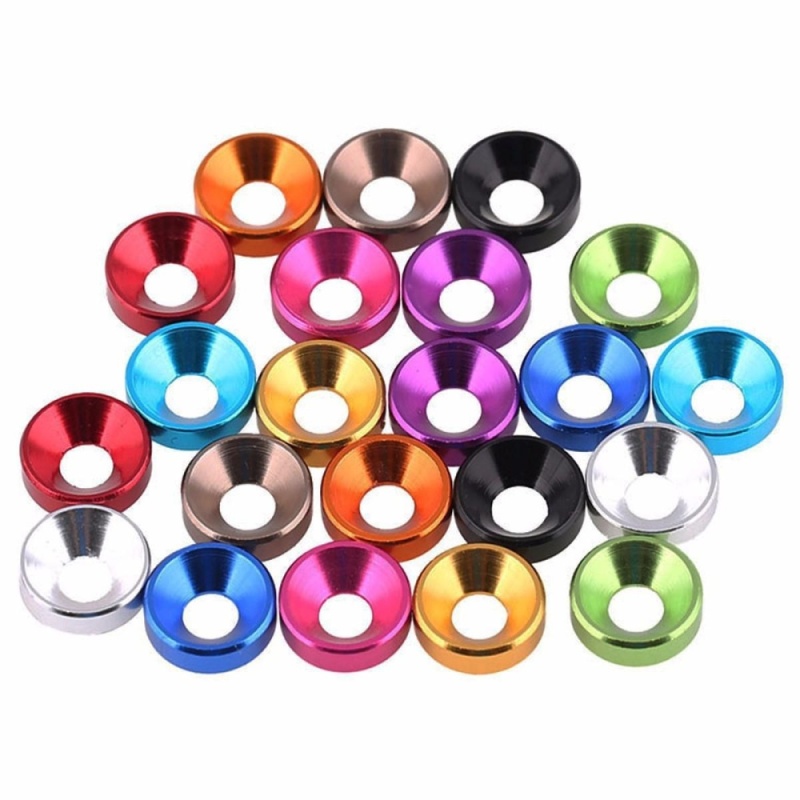 5PCS Aluminum Alloy Cone Cup Head Screw Gasket Washer Multicolor Color Orange - intl