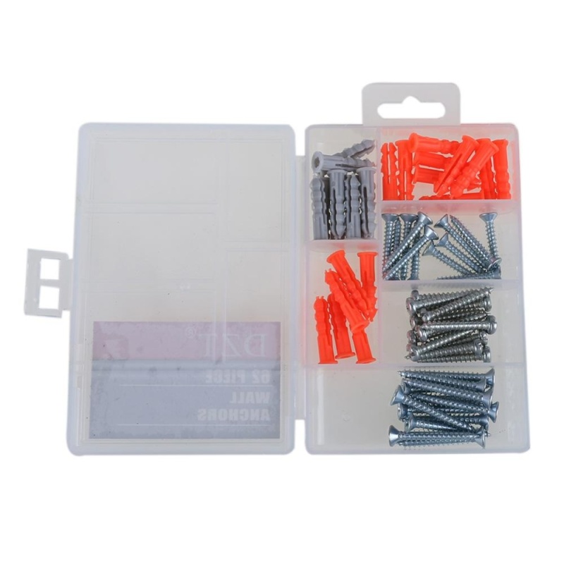 62pcs Wall Anchor Expansion Screw Small Screws Hardware Clear -
intl