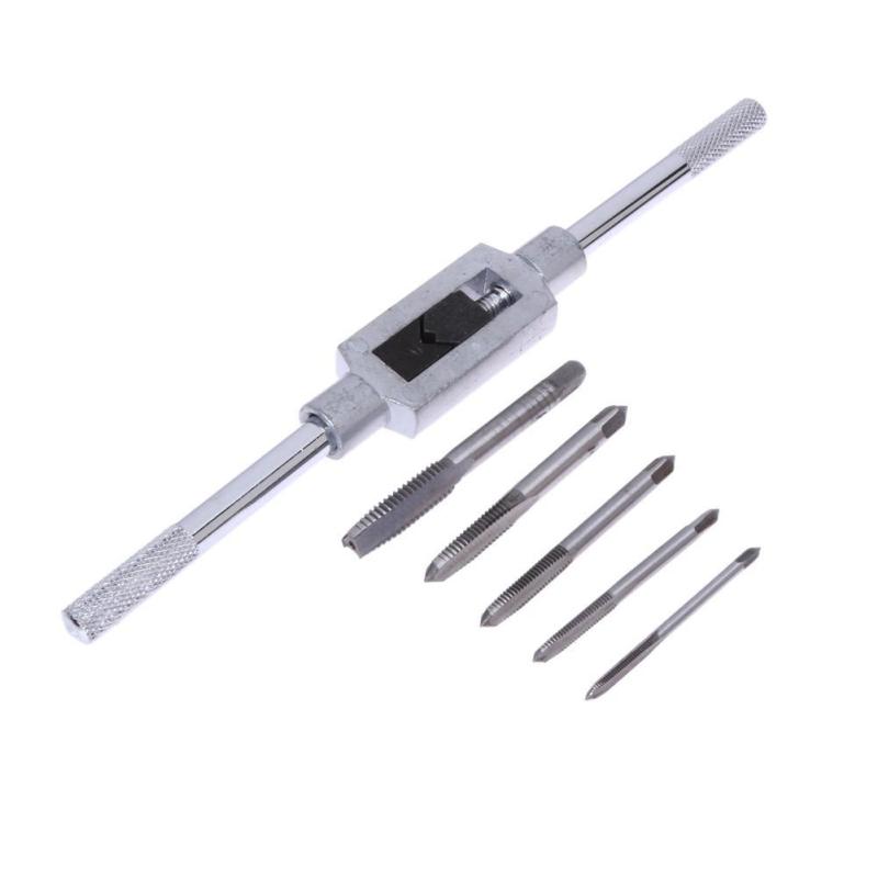 6pcs 3F Hand Screw Thread Metric Plug Tap Set M3 M4 M5 M6 M8 - intl