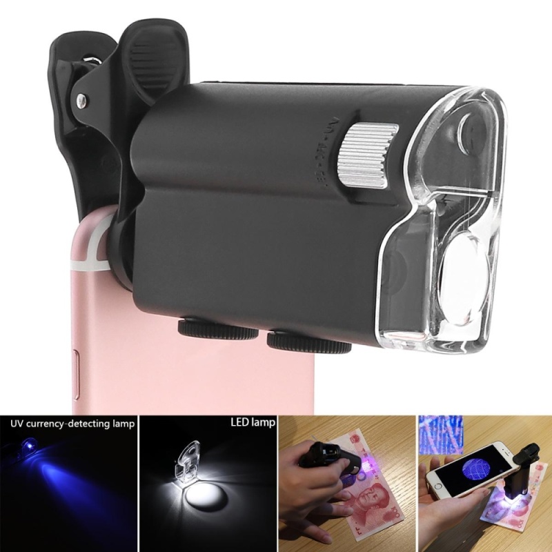7751W 60-100X Magnifier Portable Multifunctional Adjustable
Microscope Gem Magnifier with LED and UV Light for Currency
Detectting - intl