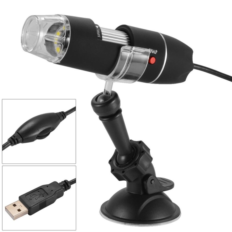 8-LED USB Digital 40-1000X Microscope Endoscope Zoom Camera Magnifier Base - intl