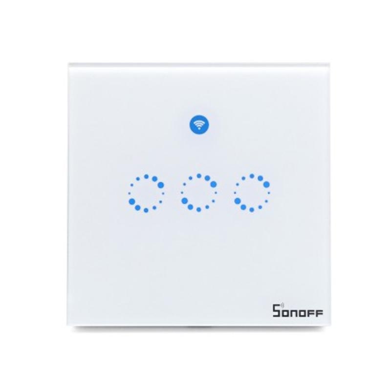 ABS White Sonoff T1 3 button WiFi & RF 86 Type smart Switch Timing Voice Control - intl