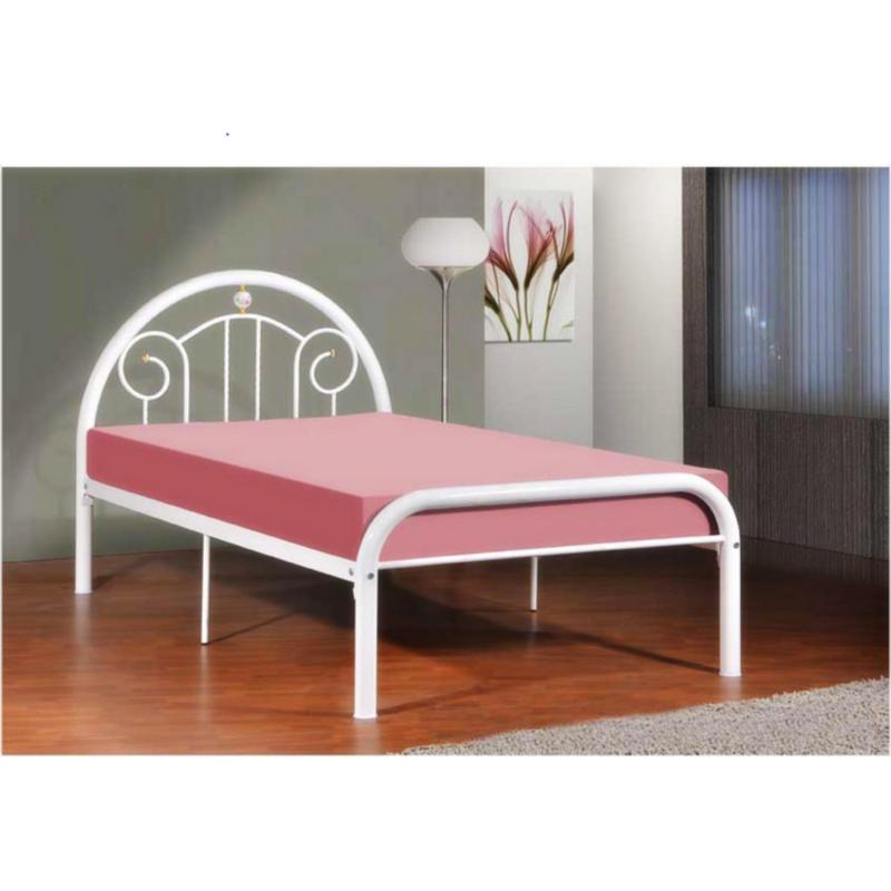 BFF-Becca Super Single Size Metal Bed (White)