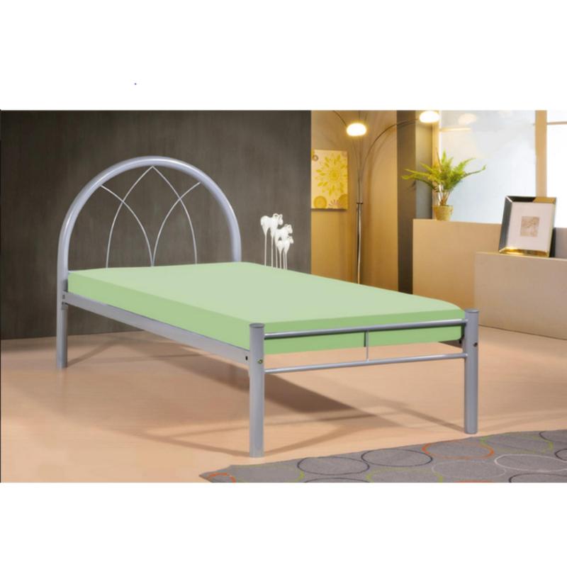 BFF-Milla Single Size Metal Bed (Grey)