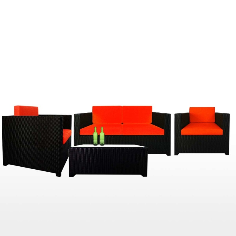 Fiesta Sofa Set II Orange Cushions