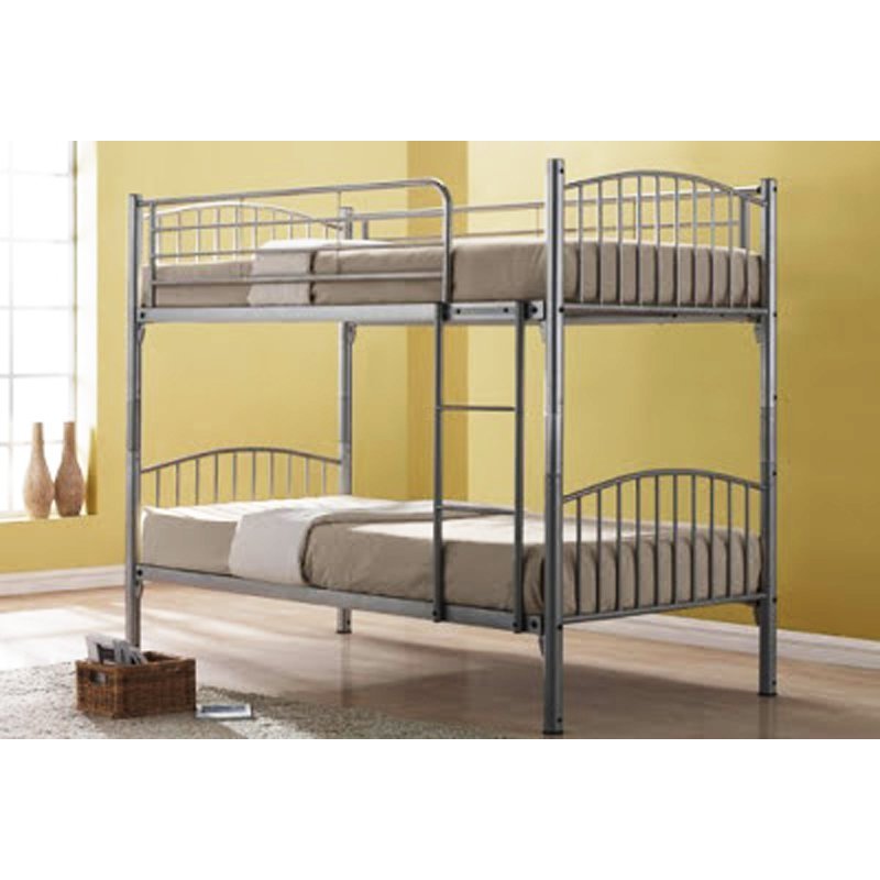 Furniture Living Metal Double Decker Bedframe (Silver)