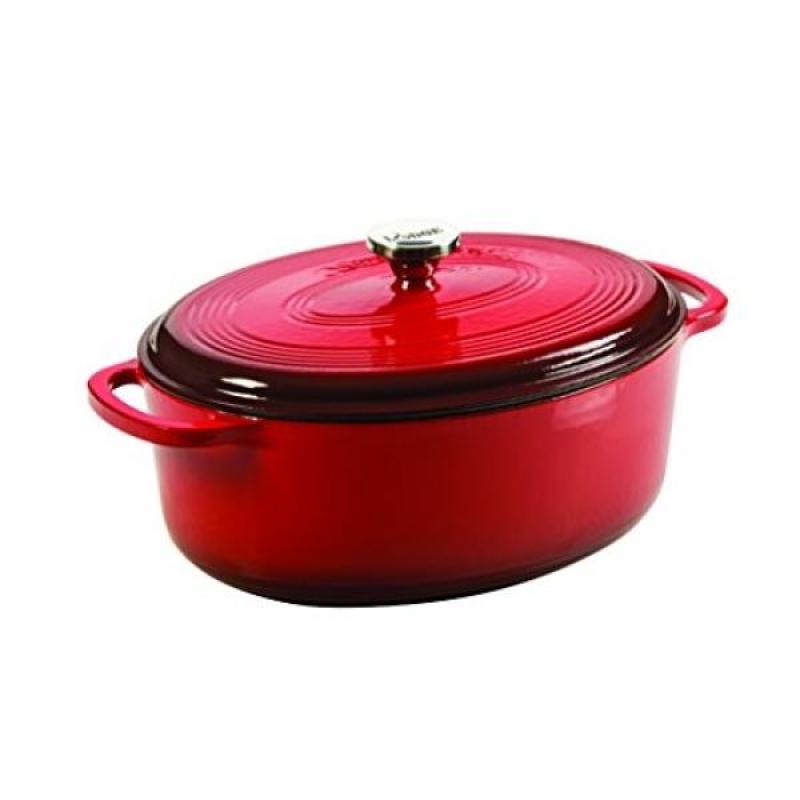 GPL/ Lodge EC7OD43 Enameled Cast Iron Oval Dutch Oven, 7-Quart,
Red/ship from USA - intl Singapore
